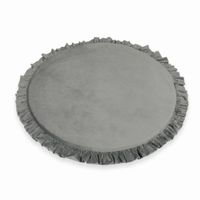 Mata do zabawy 100cm dla Dziecka okrągła z falbanką, Velvet szary