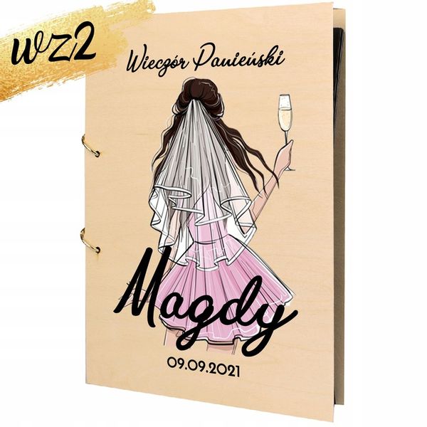 ALBUM WIECZÓR PANIEŃSKI z NADRUKIEM PREZENT DLA PANNY MŁODEJ IMIĘ Y3 zdjęcie 9