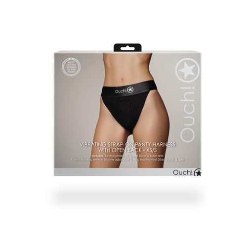 Vibrating Strap-on Panty Harness with Open Back - XS/S na Arena.pl