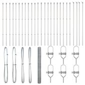 Ogrodzenie z słupkami Srebrny 1.6 x 50 m Stal pokryta PCV