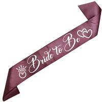 Bride to Be - szarfa ciemno-różowozłota z białym nadrukiem