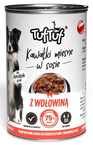 TUF TUF Kawałki mięsne z wołowiną dla psa puszka 415g na Arena.pl