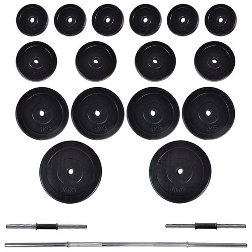 Ławka do ćwiczeń ze sztangą i zestawem hantli, 60,5 kg na Arena.pl