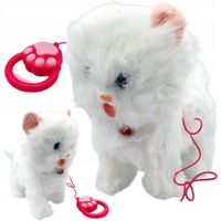 Interaktywny Pluszowy Kotek na Smyczy Chodzi Miauczy Rusza Ogonkiem 3+