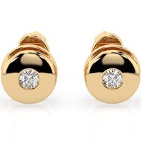 kolczyki z żółtego srebra 925 z diamentem (brylantem) 0,08 ct lab