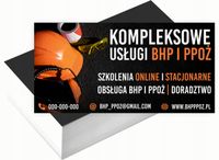 Wizytówki firmowe 100szt DUŻO RÓŻNYCH WZORÓW do wyboru USŁUGI BHP I PPOŻ