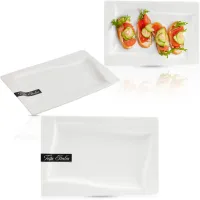 PÓŁMISEK PROSTOKĄTNY 18,5X12CM VIVA PORCELANOWY BIAŁY DO SERWOWANIA POTRAW