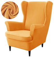 POKROWIEC NA FOTEL USZAK WELUR PREMIUM AKSAMIT ELASTYCZNY BURSZTYNOWY