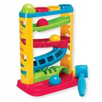 SMILY PLAY Zjeżdżalnia z piłeczkami i młotkiem piłeczki dla dzieci 12m+