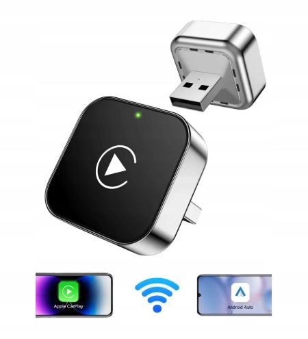 Adapter Bezprzewodowy CarPlay Android Auto iPhone iOS WiFi Bluetooth 5GHz na Arena.pl
