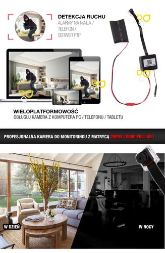 Mini kamera IP A6 2MPIX FHD WIFI na Arena.pl