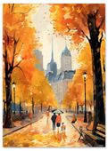 Plakat ilustracja nowy jork jesień 30x40 cm