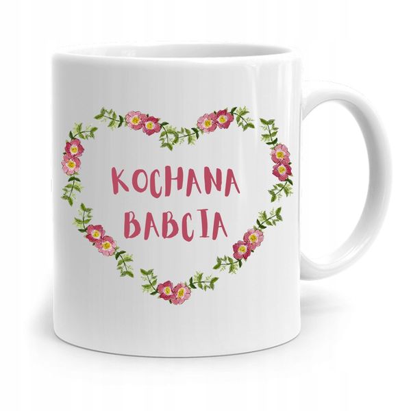 Kubek Dla Babci Na Urodziny Kochana Babcia Z Nadrukiem Ze Zdjęciem zdjęcie 1