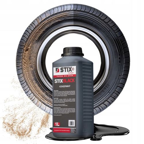 CZERNIDŁO FARBA IMPREGNAT 1L DO KONSERWACJI OPON STIX - KONCENTRAT 1000ML na Arena.pl