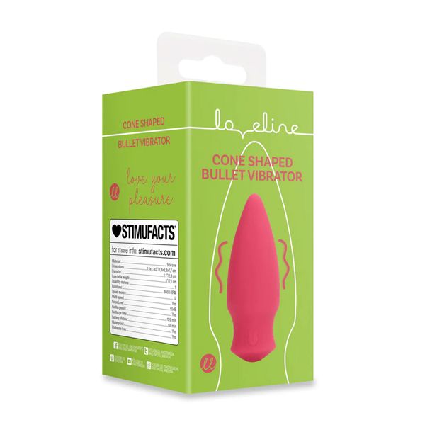Cone Shaped Bullet Vibrator - Blushing Red zdjęcie 2
