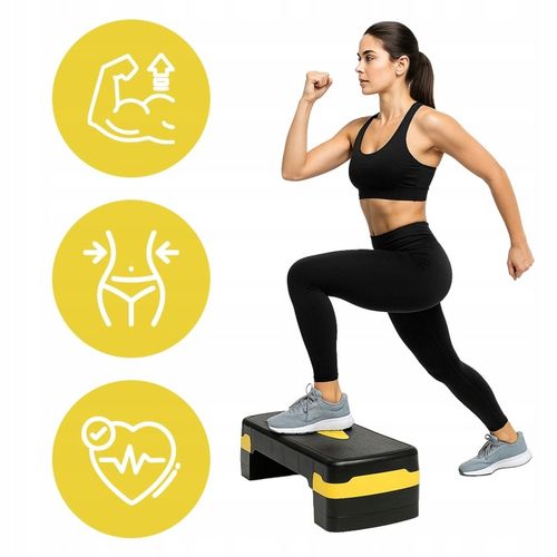 STEP SCHODEK DO ĆWICZEŃ DO AEROBIKU FITNESS 3 STOPNIOWY REGULOWANY SOLIDNY na Arena.pl
