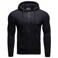 BL08 cza r. XL GŁADKA ROZPINANA BLUZA Z KAPTUREM