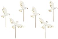 Dekoracje do muffinek na komunię - Gołębie, 14.5 cm, mix