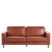 Sofa 3-osobowa ekoskóra złoty brąz SAVALEN