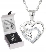 SREBRNY NASZYJNIK SERCE SREBRO PRÓBA 925 ŁAŃCUSZEK DAMSKI RODOWANY GRAWER