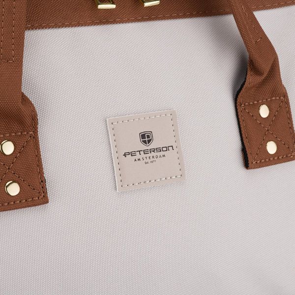 plecak materiałowy ptn alfa-5301 brown-beige zdjęcie 14
