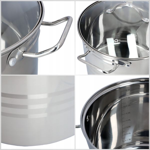 GARNEK GAR Z POKRYWKĄ INDUKCJA STAL 24 cm 9 L zdjęcie 5