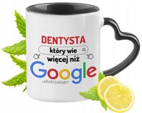 Dla Dentysty Kubek Czarny Z Uszkiem W Kształcie Serca Na Prezent