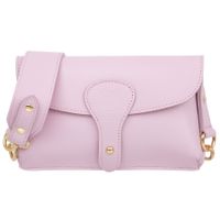 VERA PELLE torebka damska skórzana listonoszka z paskiem V725 różowa