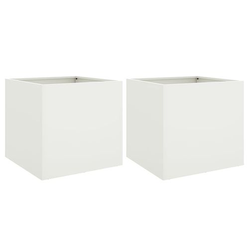 Donice, 2 szt., białe, 42x40x39 cm, stal na Arena.pl