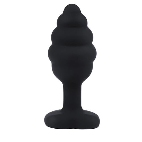 butt plug black ribbed small na Arena.pl