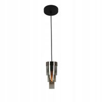 Lampa wisząca sufitowa nad stół do kuchni jadalni szkło czarny chrom GRANS