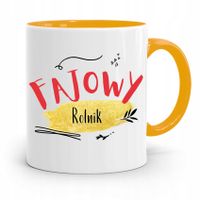 Dla Rolnika Kubek Zółty Fajowy Rolnik Prezent Z Nadrukiem Ze Zdjęciem