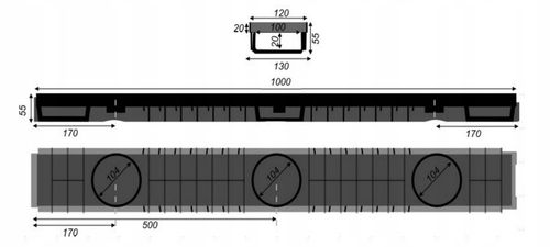 ODWODNIENIE LINIOWE Korytko plastik/plastik h55 B125 (12,5 tony) na Arena.pl