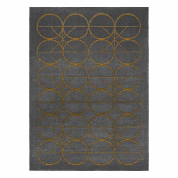 RUG/LU/ESTEMA/CIRCLES/GRAPHITE+GOLD/120x170 zdjęcie 1