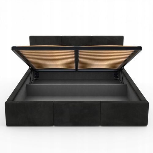 ŁÓŻKO TAPICEROWANE DO SYPIALNI 160x200 ŁÓŻKO PODWÓJNE Z POJEMNIKIEM na Arena.pl