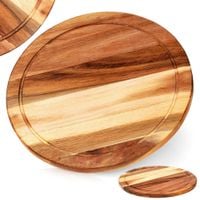 Deska Kuchenna do Krojenia Serwowania Drewniana Okrągła Akacja 30 cm