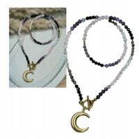 Naszyjnik z kamieni naturalnych z półksiężycem - harmonia i kobieca energia