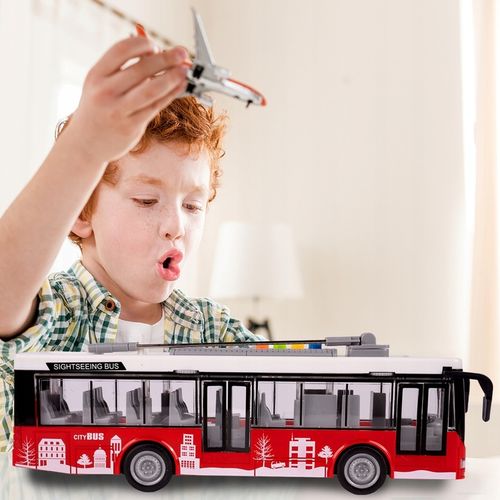 AUTOBUS MIEJSKI INTERAKTYWNY Z NAPĘDEM 1:16 OTWIERANE DRZWI DLA DZIECI na Arena.pl