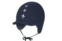 BROEL Albino czapka niemowlęca pilotka dla chłopca granatowa 36-38