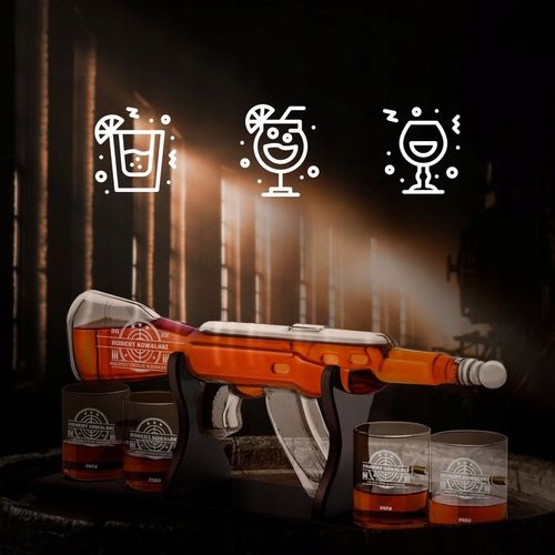 Zestaw do Whisky Karafka Karabin 4 Szklanki Grawer na Urodziny dla Faceta na Arena.pl