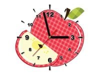 30X30CM ZEGAR JABŁKO OBRAZ DREWNO