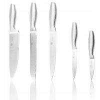 KOMPLET ZESTAW PROFESJONALNYCH NOŻY KUCHENNYCH ZE STALI NIERDZEWNEJ 5 sztuk