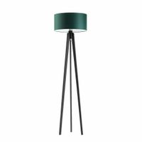 Lampa podłogowa MIAMI abażur zieleń butelkowa stelaż hebanowy