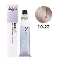 Loreal Dia Light farba do włosów farbowanych i uwrażliwionych, koloryzacja kwasowa ton w ton, bez amoniaku, 50ml 10.22 bardzo bardzo jasny blond opalizujący głęboki milkshake
