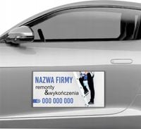 MAGNES NA SAMOCHÓD MAGNETYCZNA REKLAMA 60X30 REMONTY WYKOŃCZENIA