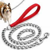 Smycz dla psa 120cm łańcuchowa dla dużego psa mocna raczka łańcuch 1,2m
