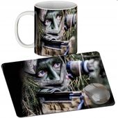 ZESTAW KUBEK + PODKŁADKA - WOJSKO KARABIN - PREZENT WIELE WZORÓW + IMIĘ