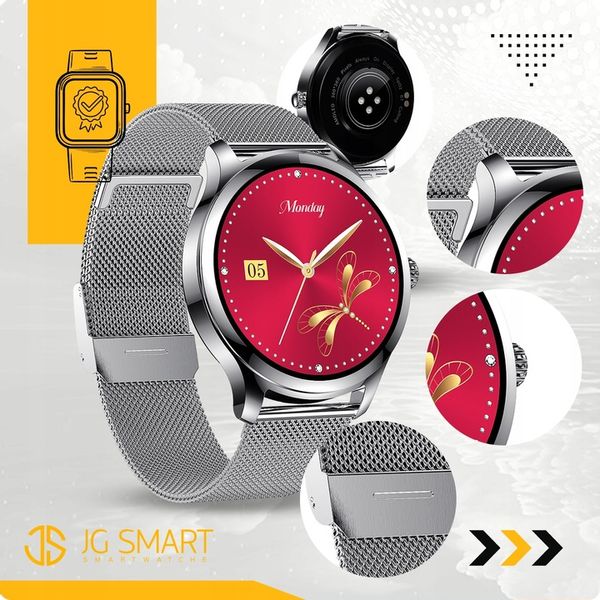 SMARTWATCH DAMSKI DLA KOBIETY MENU PL ROZMOWY SMART WATCH SREBRNY 2 PASKI zdjęcie 2