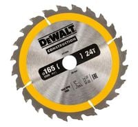 DeWALT TARCZA DO PILAREK RĘCZNYCH DO DREWNA 165mm x 20mm 24T DT1934-QZ