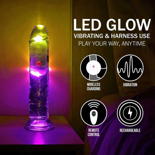 Led Vibrating Straight Cock - 18 Cm - Transparent na Arena.pl